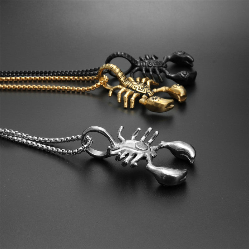 Scorpion Pendant Necklace 316L Stainless Steel Men Chain Necklace Fashion Men Jewelry