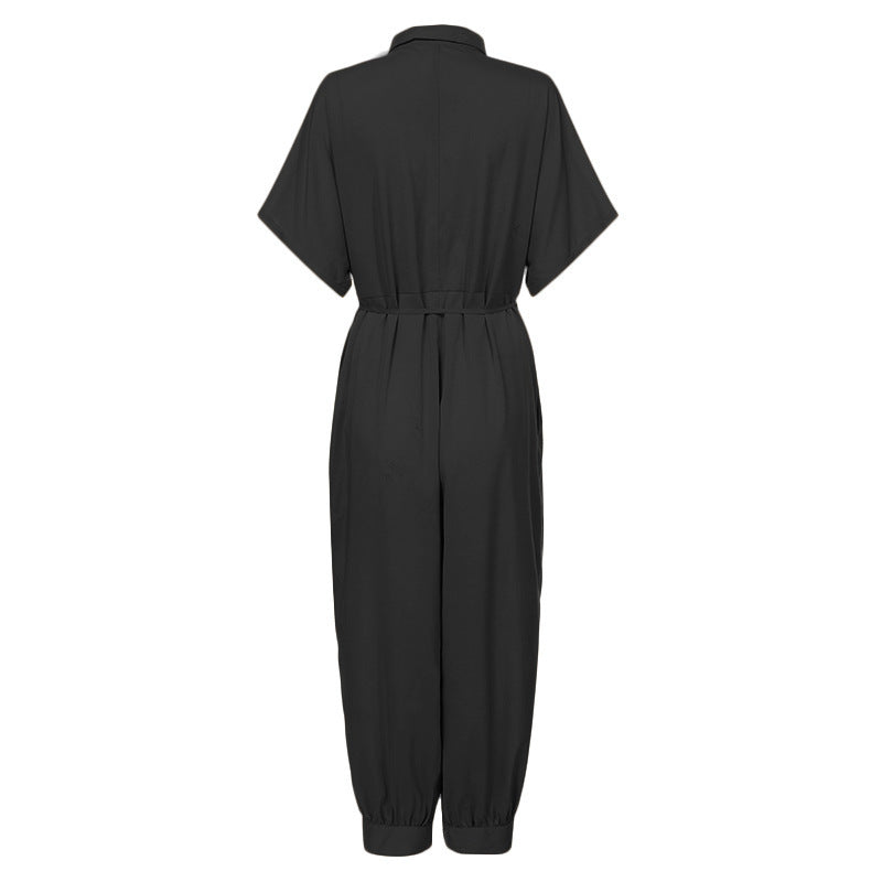 Retro jumpsuit button jumpsuit