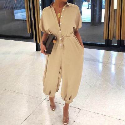 Retro jumpsuit button jumpsuit