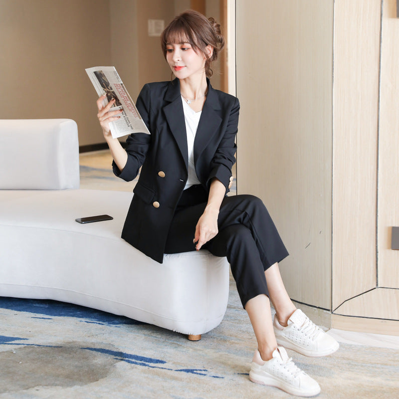 Women's Spring Autumn Elegant Blazer Pant Suits