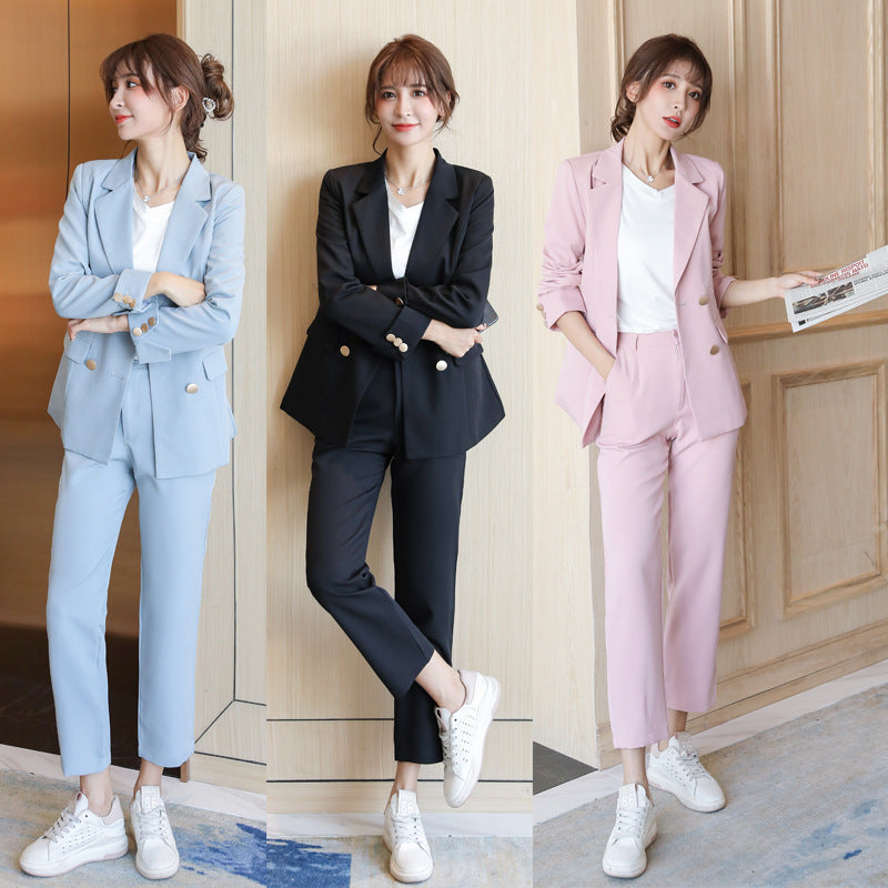 Women's Spring Autumn Elegant Blazer Pant Suits